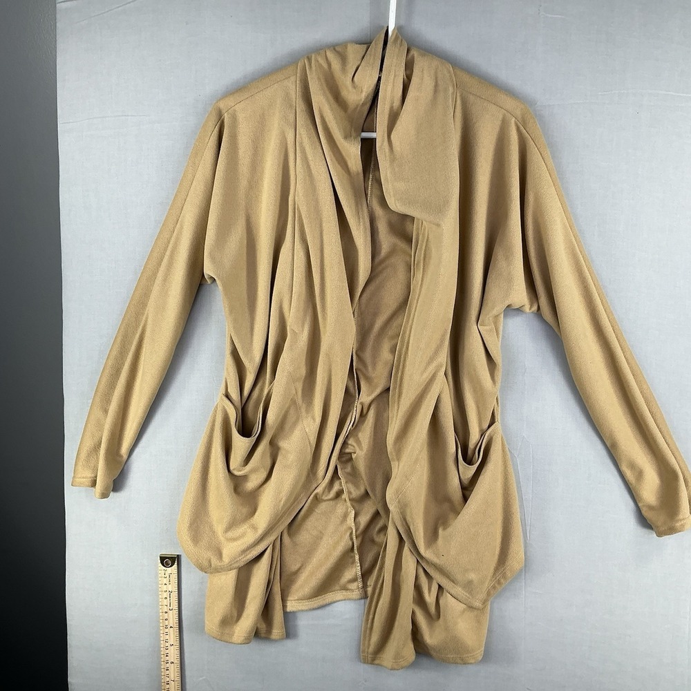 Entro‎ Women's Long Open Front Cardigan Drape Pocket Sweater Medium